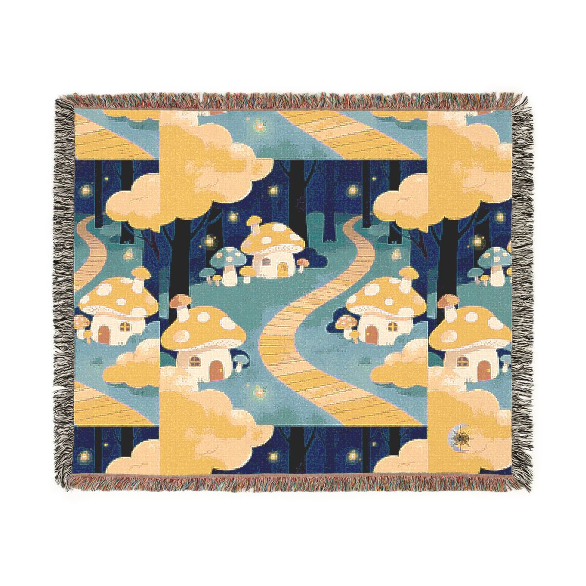 HD Golden Glow Village 100% Cotton Woven Blanket — additional view
