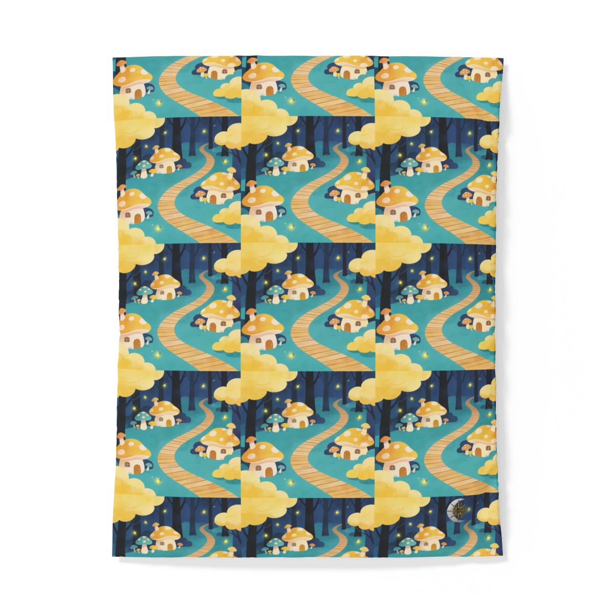 HD Golden Glow Village 100% Cotton Duvet Cover — additional view