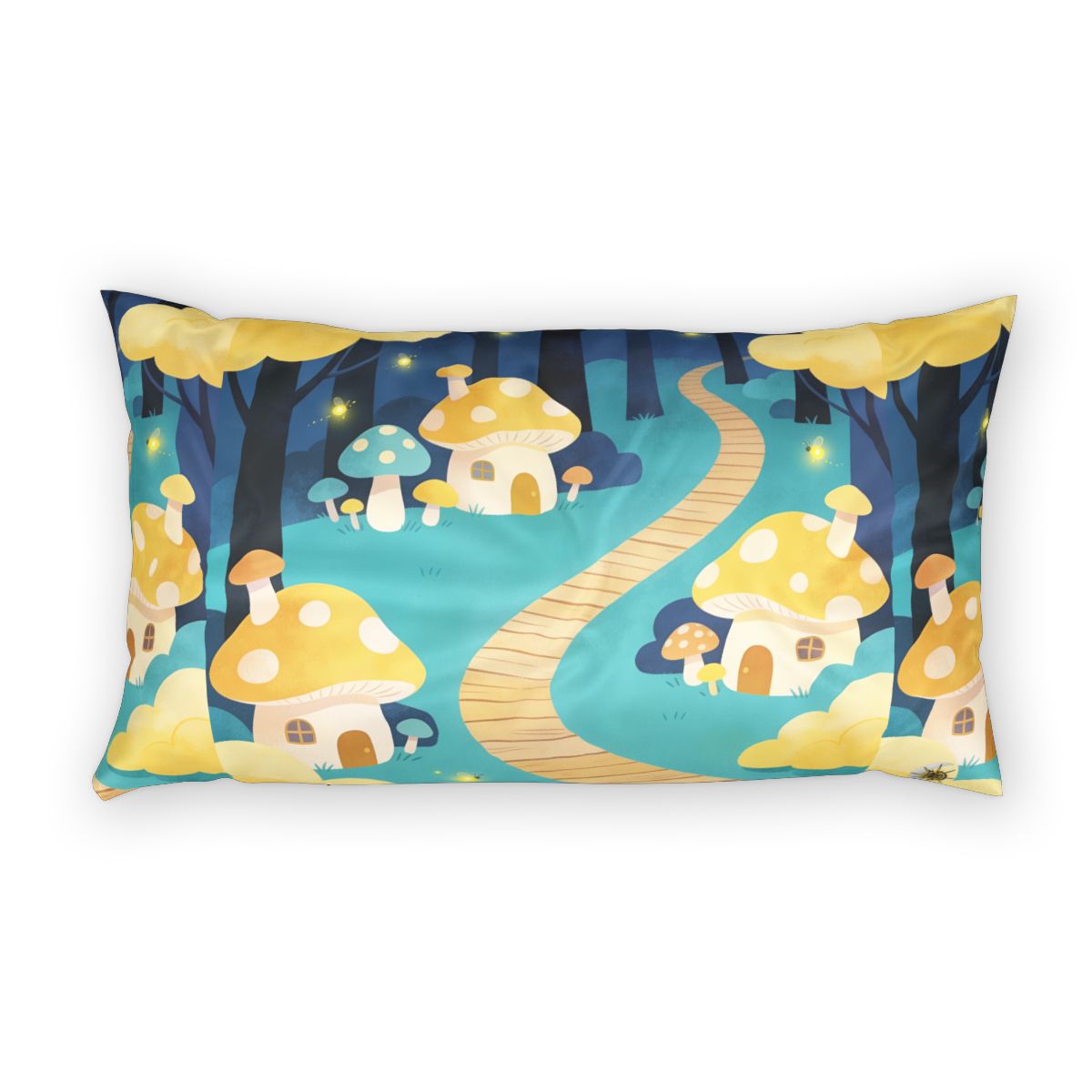 HD Golden Glow Village 100% Cotton Pillow Sham — additional view