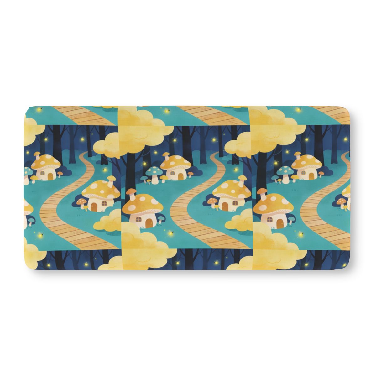HD Golden Glow Village Fitted Crib Sheet — additional view