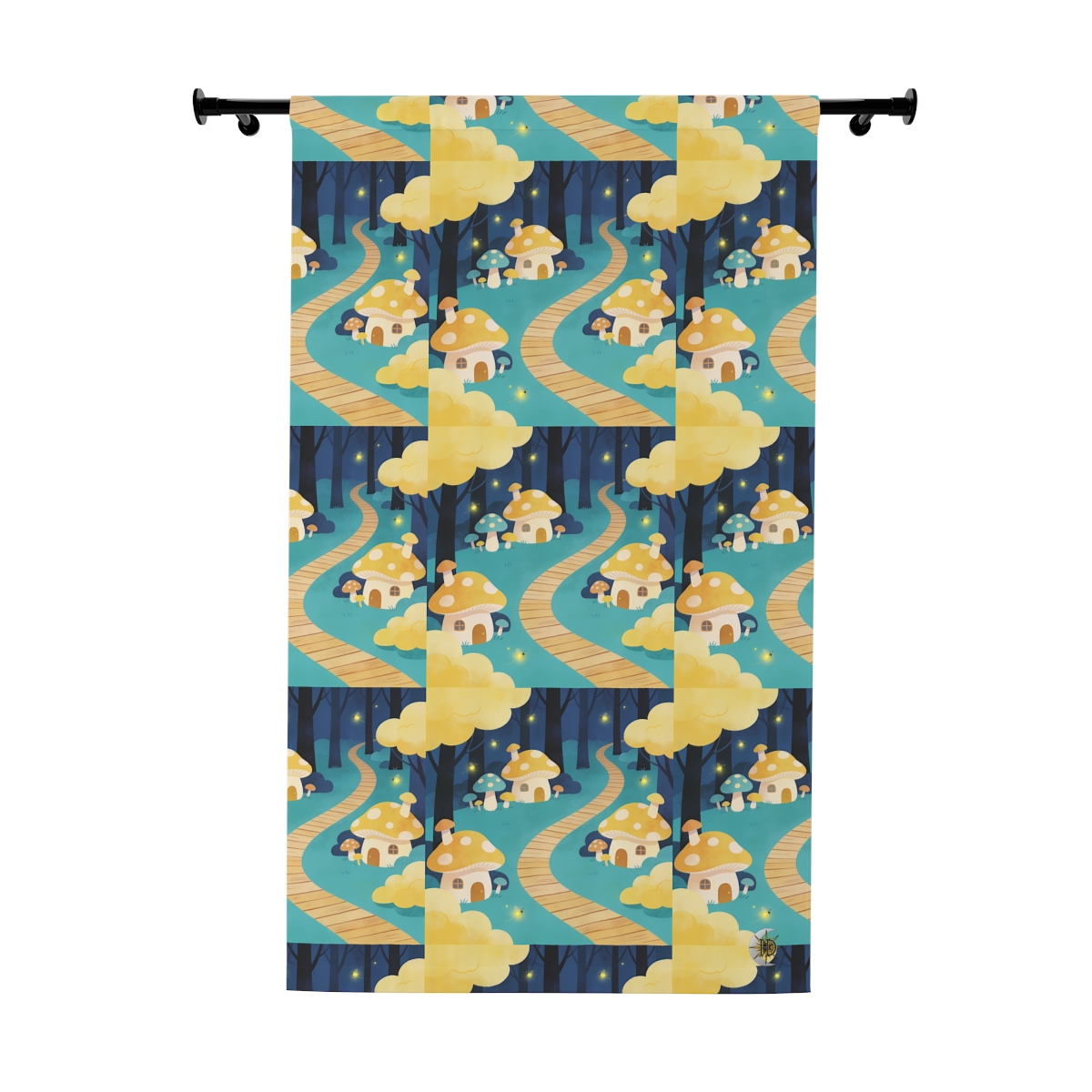 HD Golden Glow Village Blackout Window Curtain Panel
