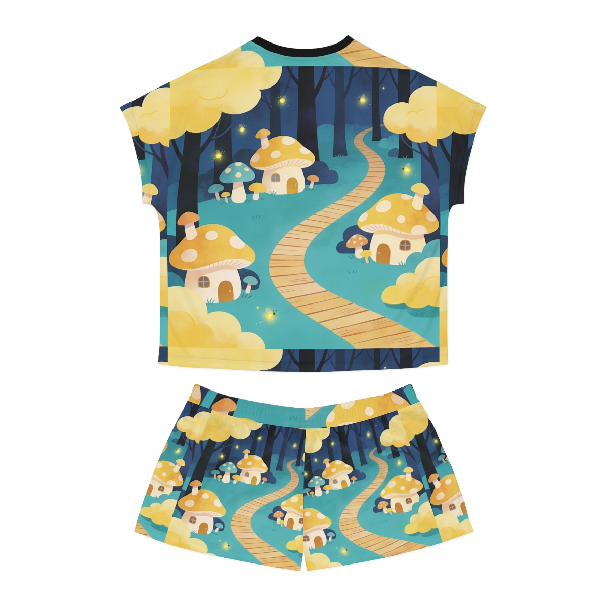HD Golden Glow Village Women’s Short Pajama Set — additional view