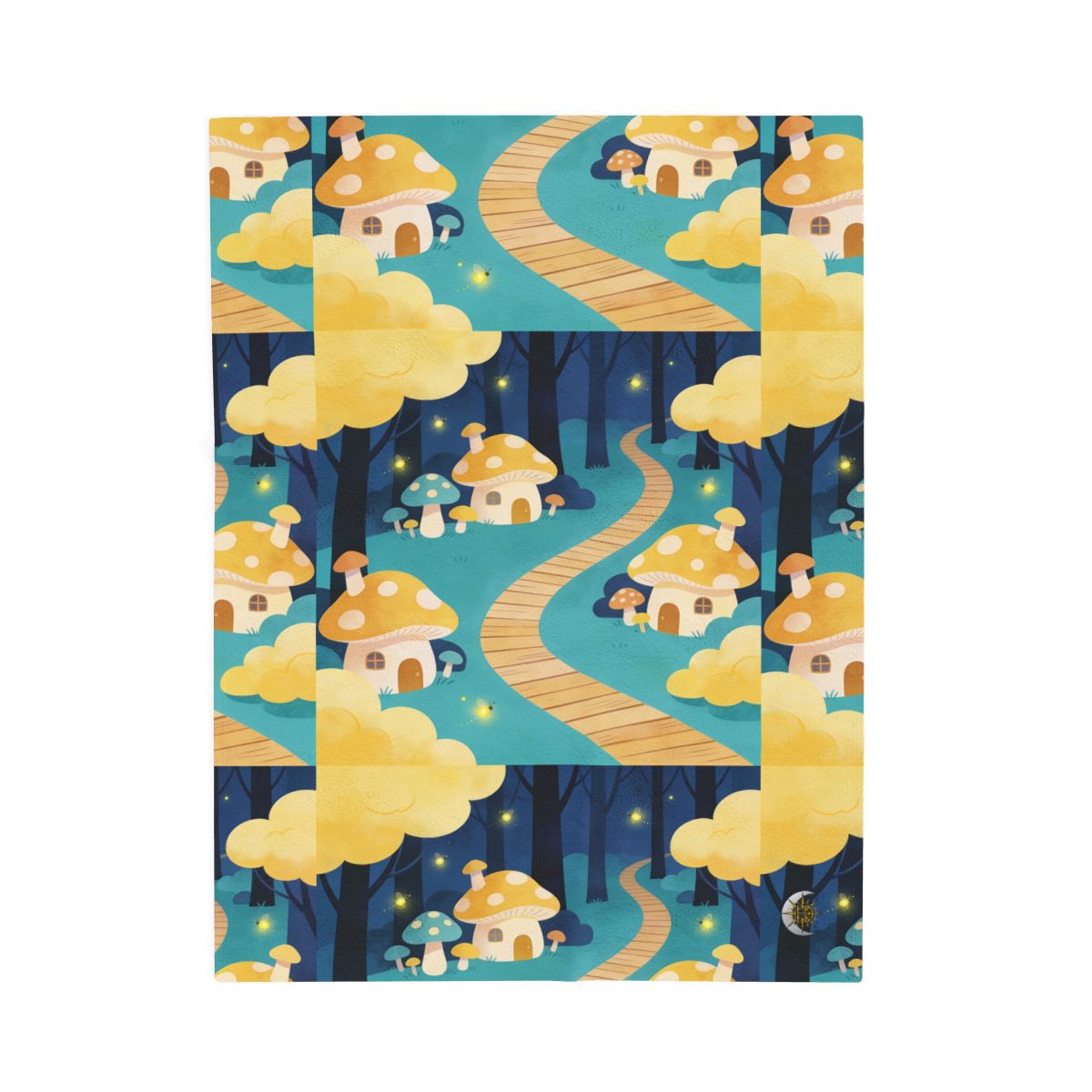 HD Golden Glow Village Velveteen Plush Blanket