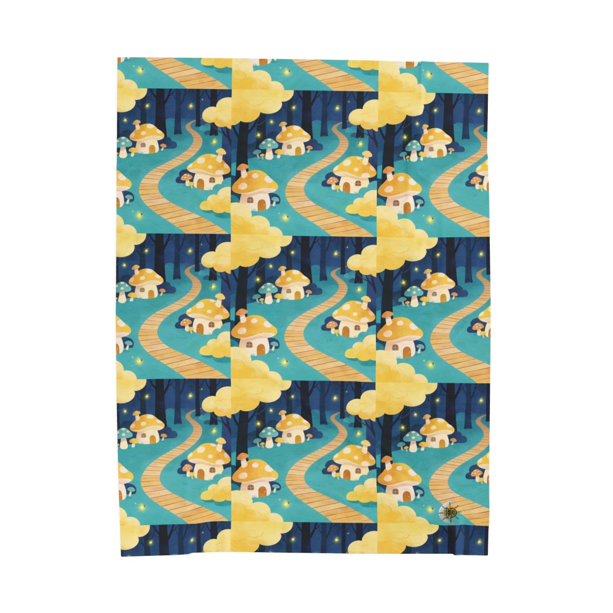 HD Golden Glow Village Velveteen Plush Blanket — additional view