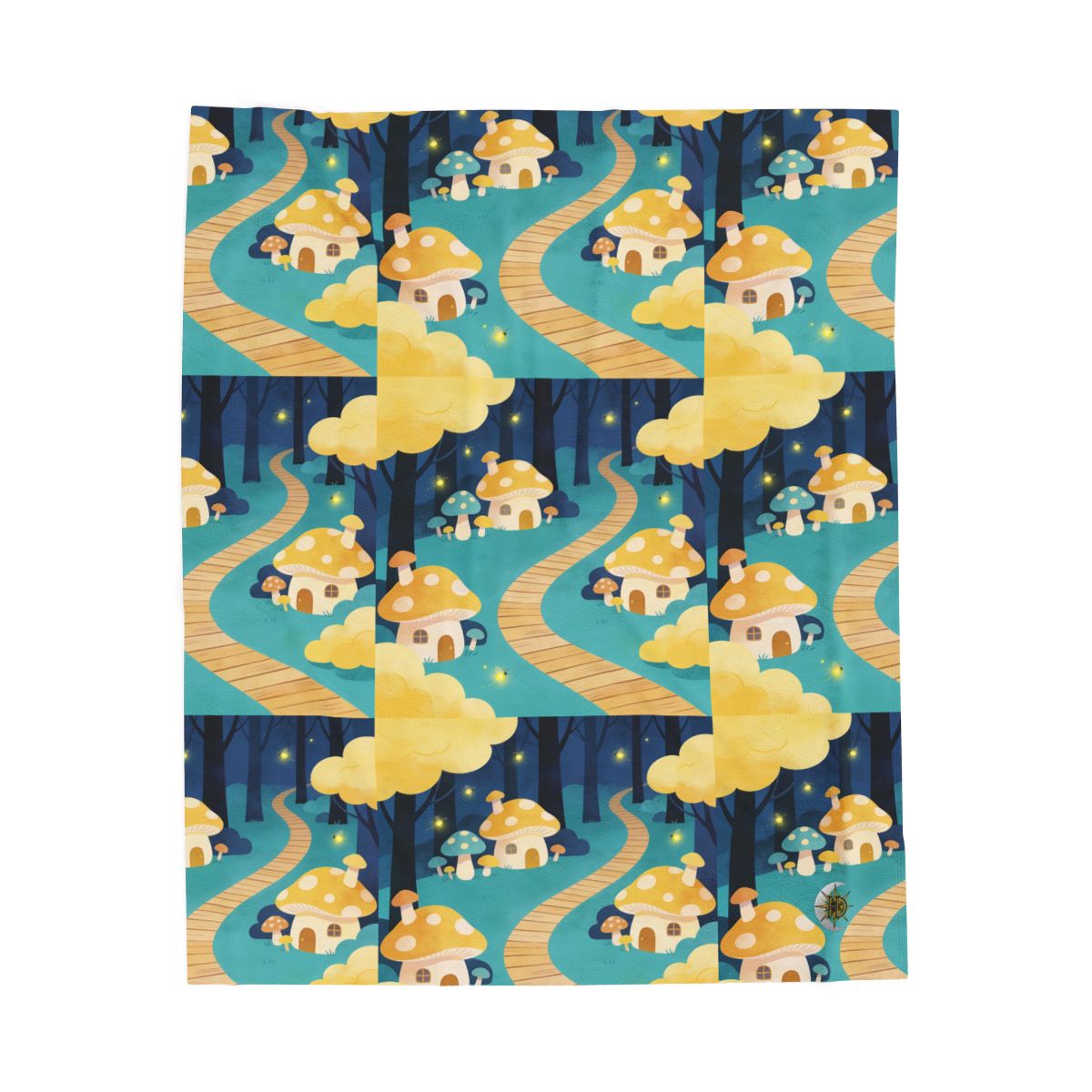 HD Golden Glow Village Velveteen Plush Blanket — additional view