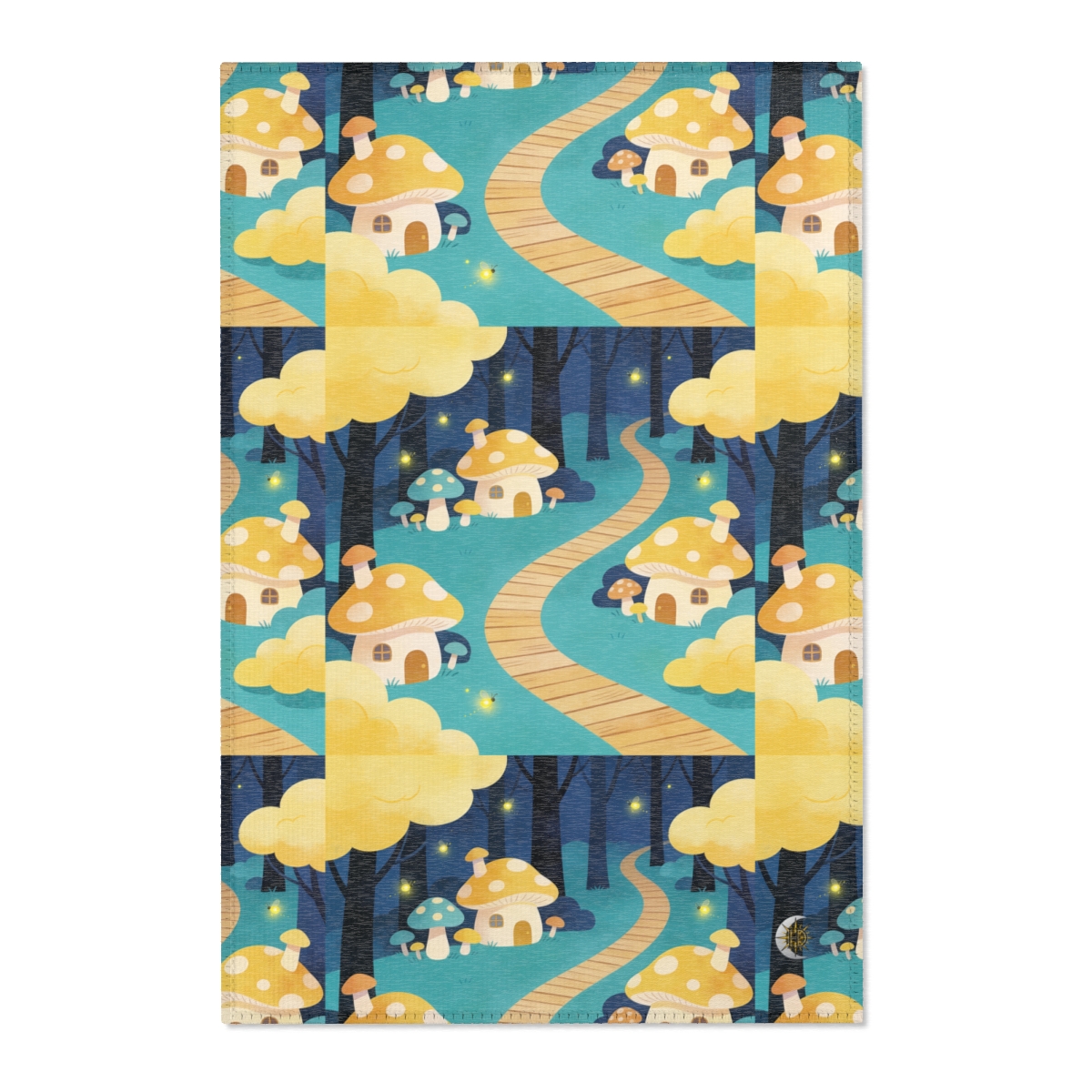 HD Golden Glow Village Polyester Chenille Area Rug
