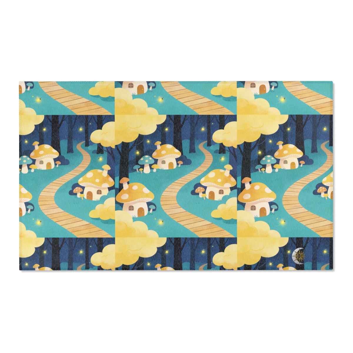 HD Golden Glow Village Polyester Chenille Area Rug — additional view