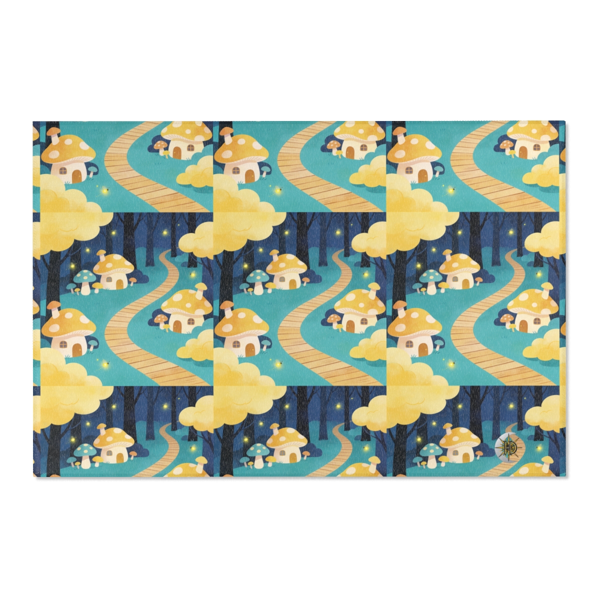 HD Golden Glow Village Polyester Chenille Area Rug — additional view