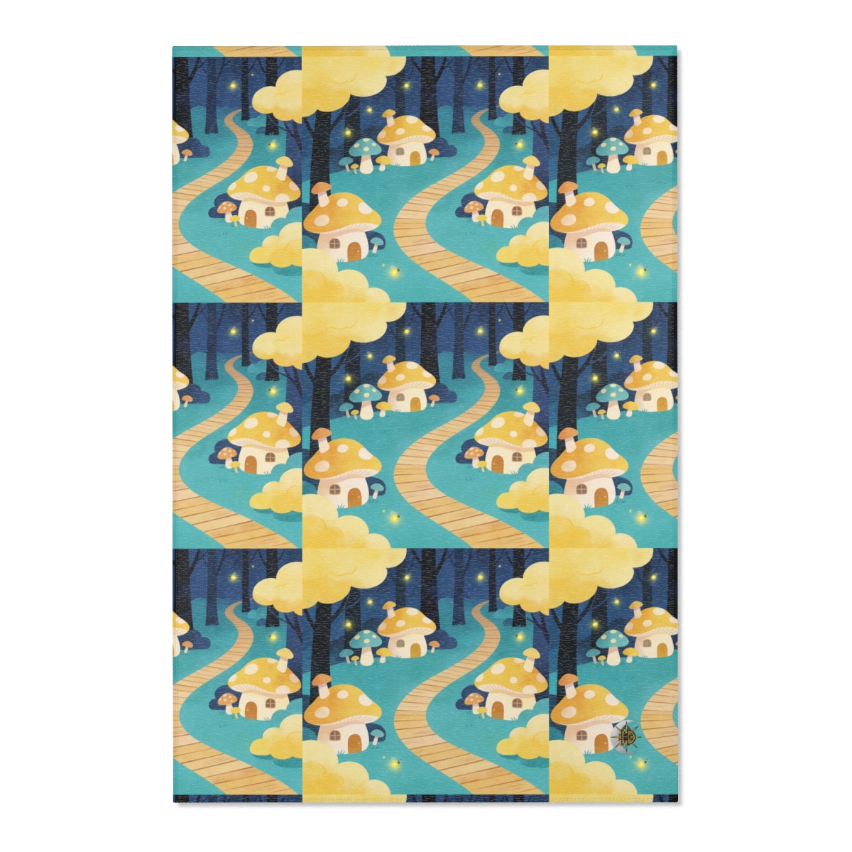 HD Golden Glow Village Polyester Chenille Area Rug — additional view