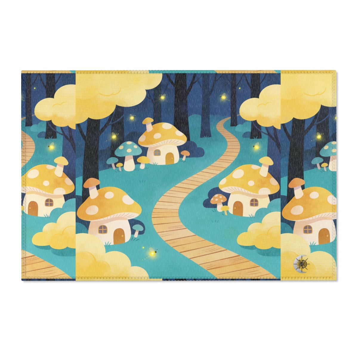HD Golden Glow Village Polyester Chenille Area Rug — additional view