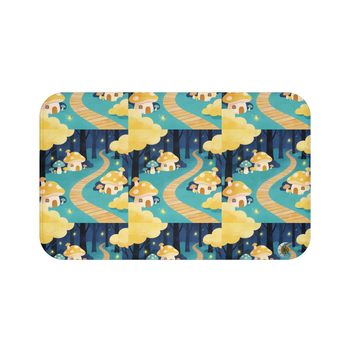 HD Golden Glow Village Memory-Foam Bath Mat