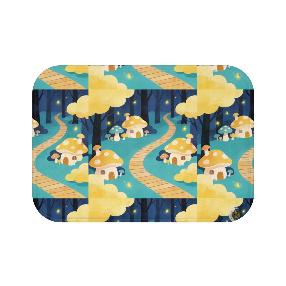 HD Golden Glow Village Memory-Foam Bath Mat — additional view