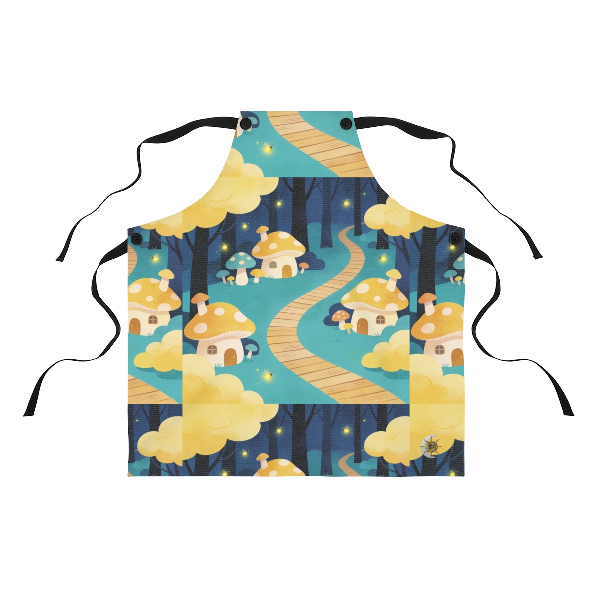 HD Golden Glow Village Polyester Kitchen Apron