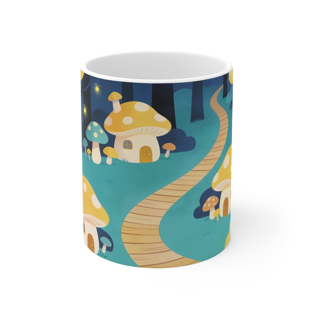 HD Golden Glow Village Ceramic Mug 11oz