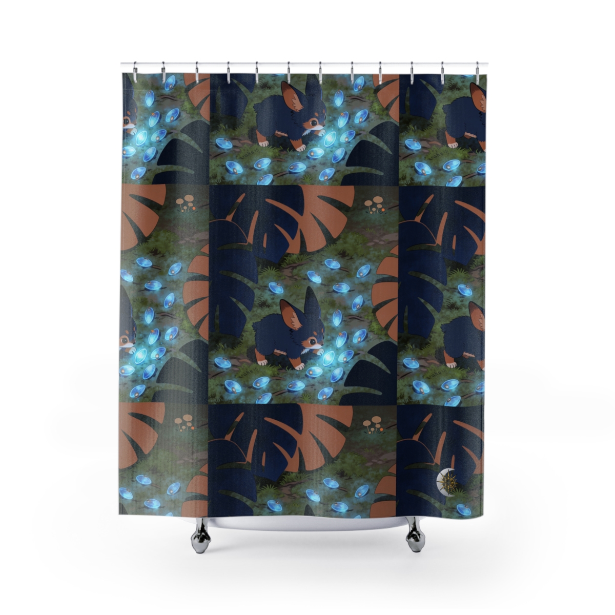 HD Bluegem Explorer Shower Curtain