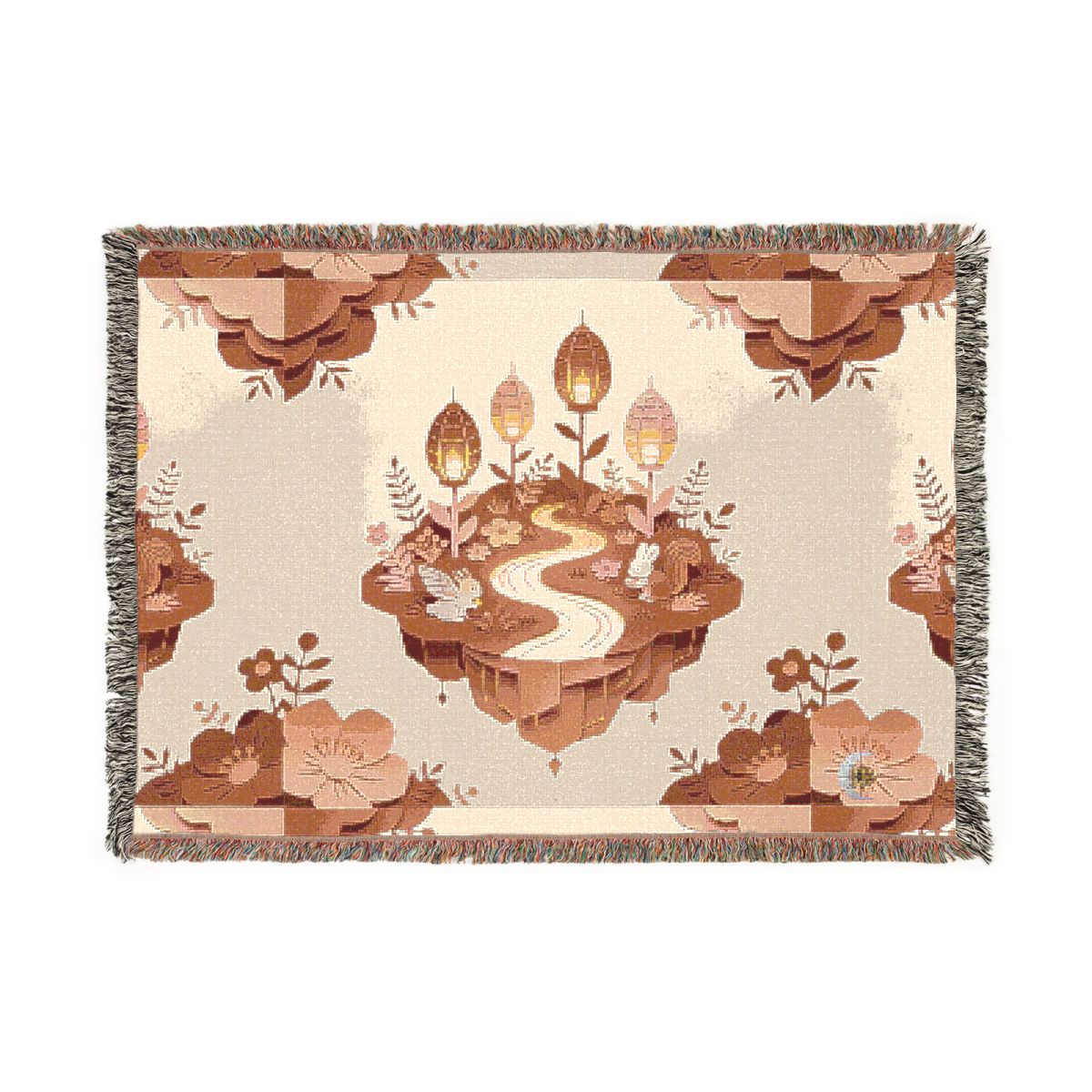 HD Amber Lantern Garden 100% Cotton Woven Blanket