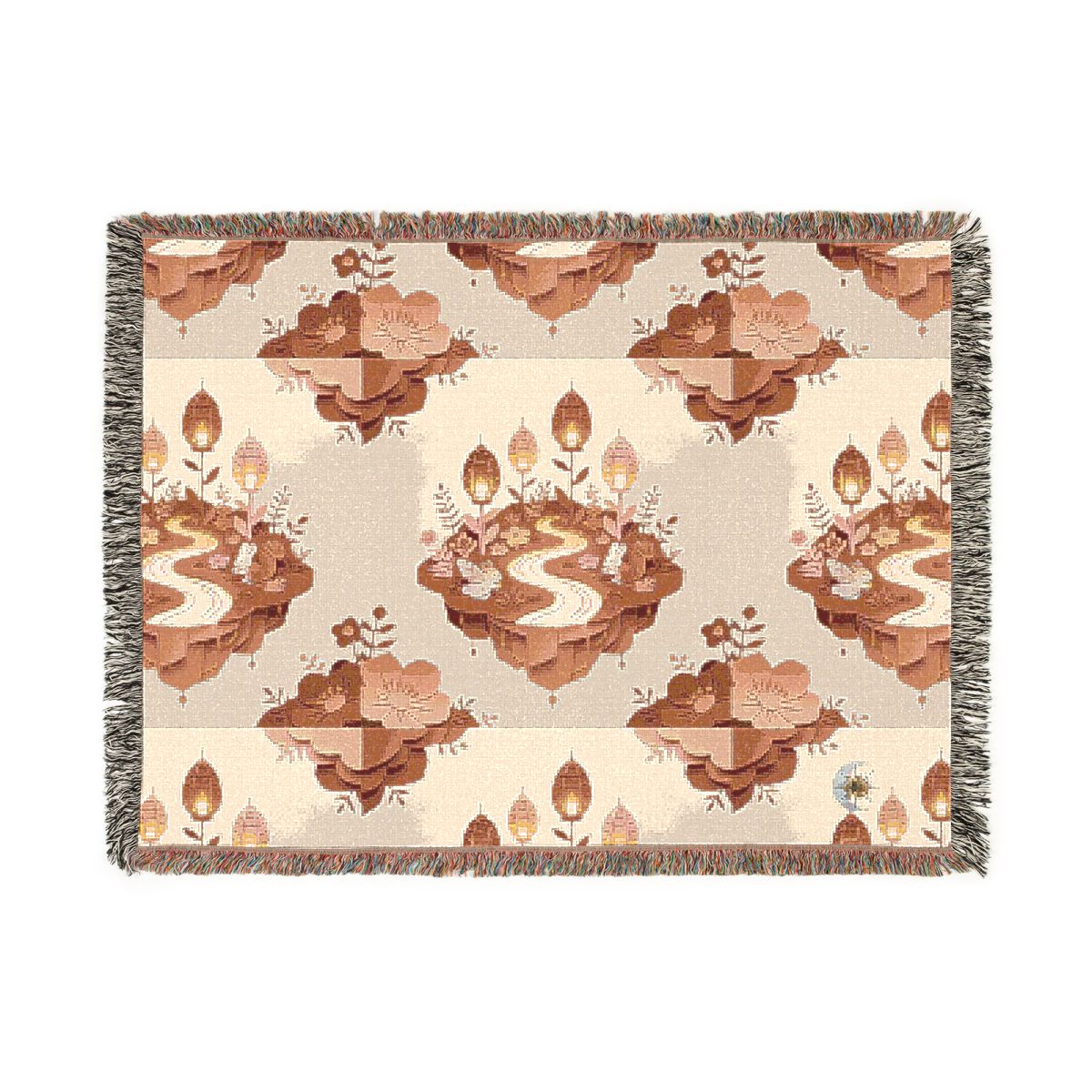 HD Amber Lantern Garden 100% Cotton Woven Blanket — additional view