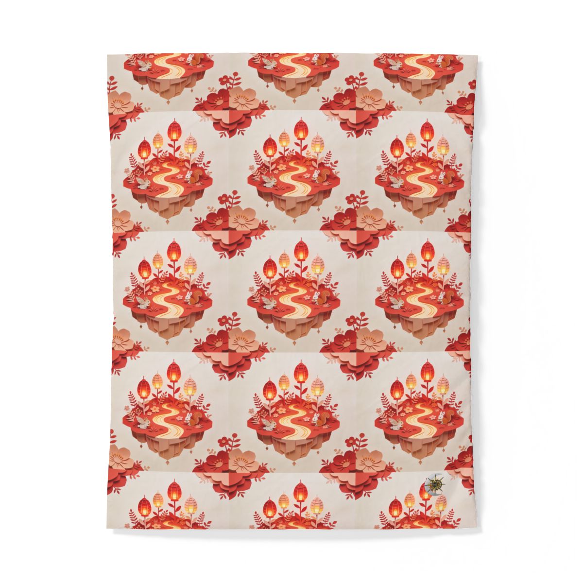 HD Amber Lantern Garden 100% Cotton Duvet Cover — additional view