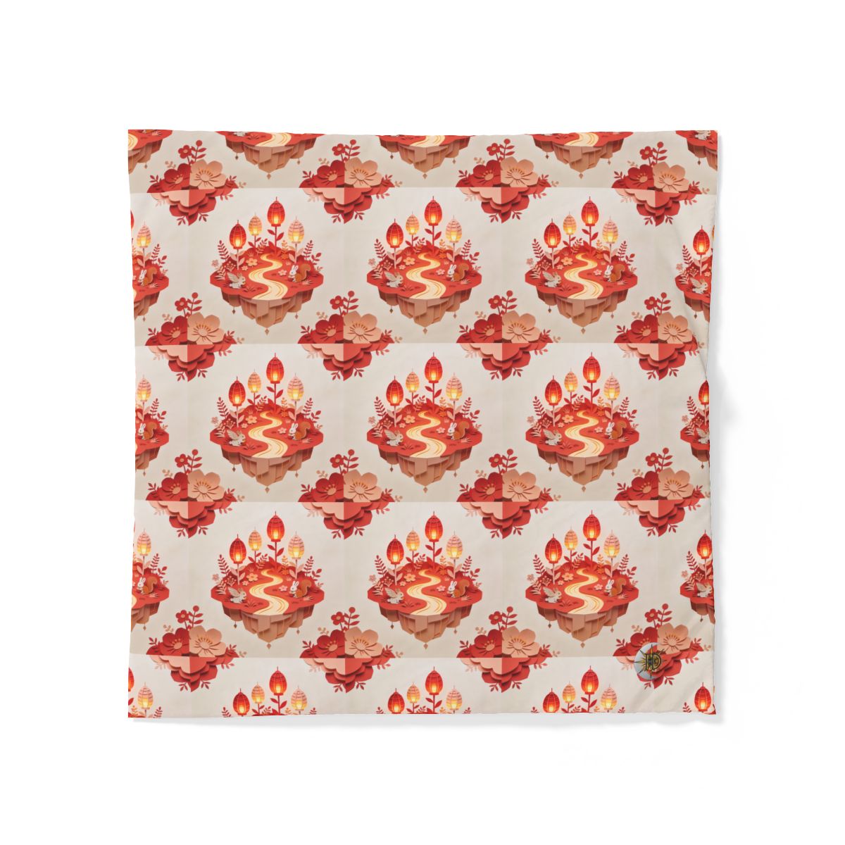 HD Amber Lantern Garden 100% Cotton Duvet Cover — additional view