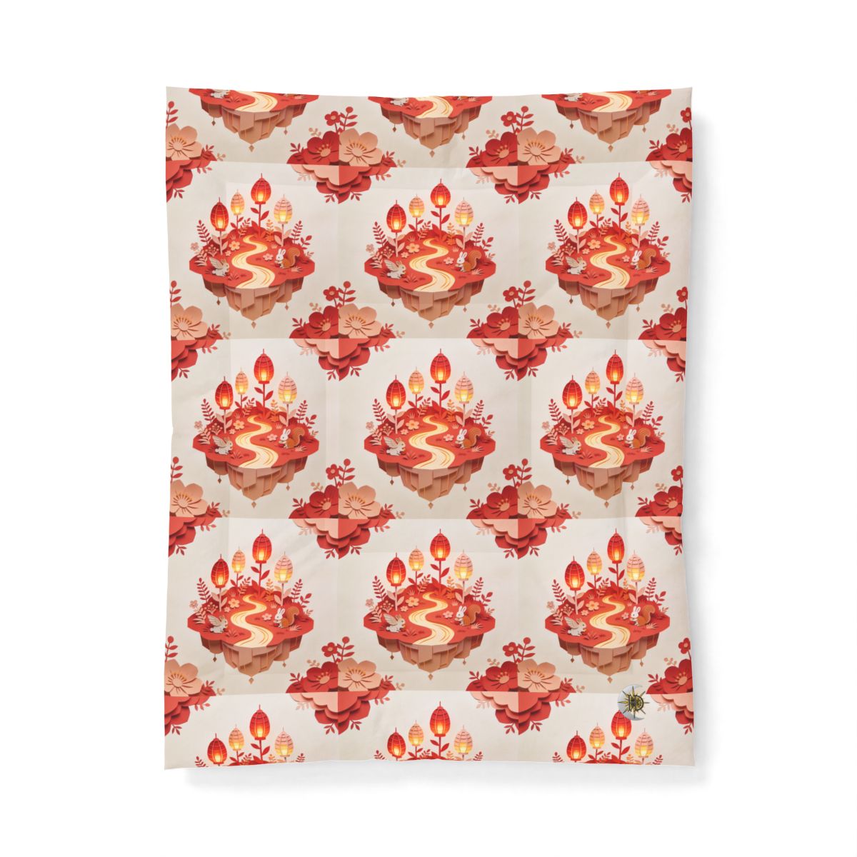 HD Amber Lantern Garden Cotton-Shell Comforter — additional view