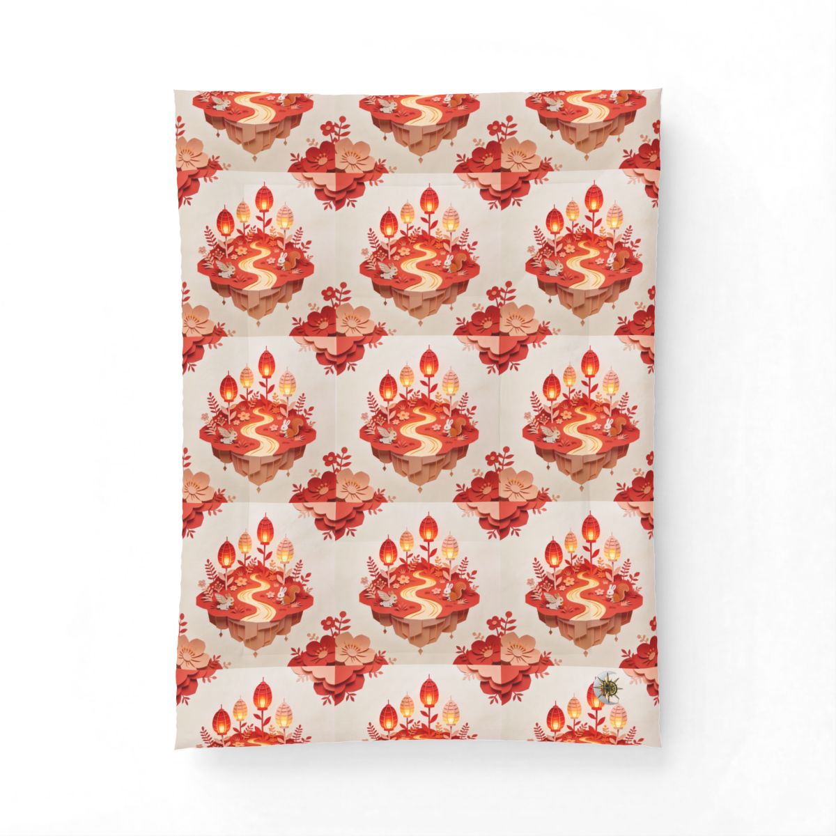 HD Amber Lantern Garden Cotton-Shell Comforter — additional view