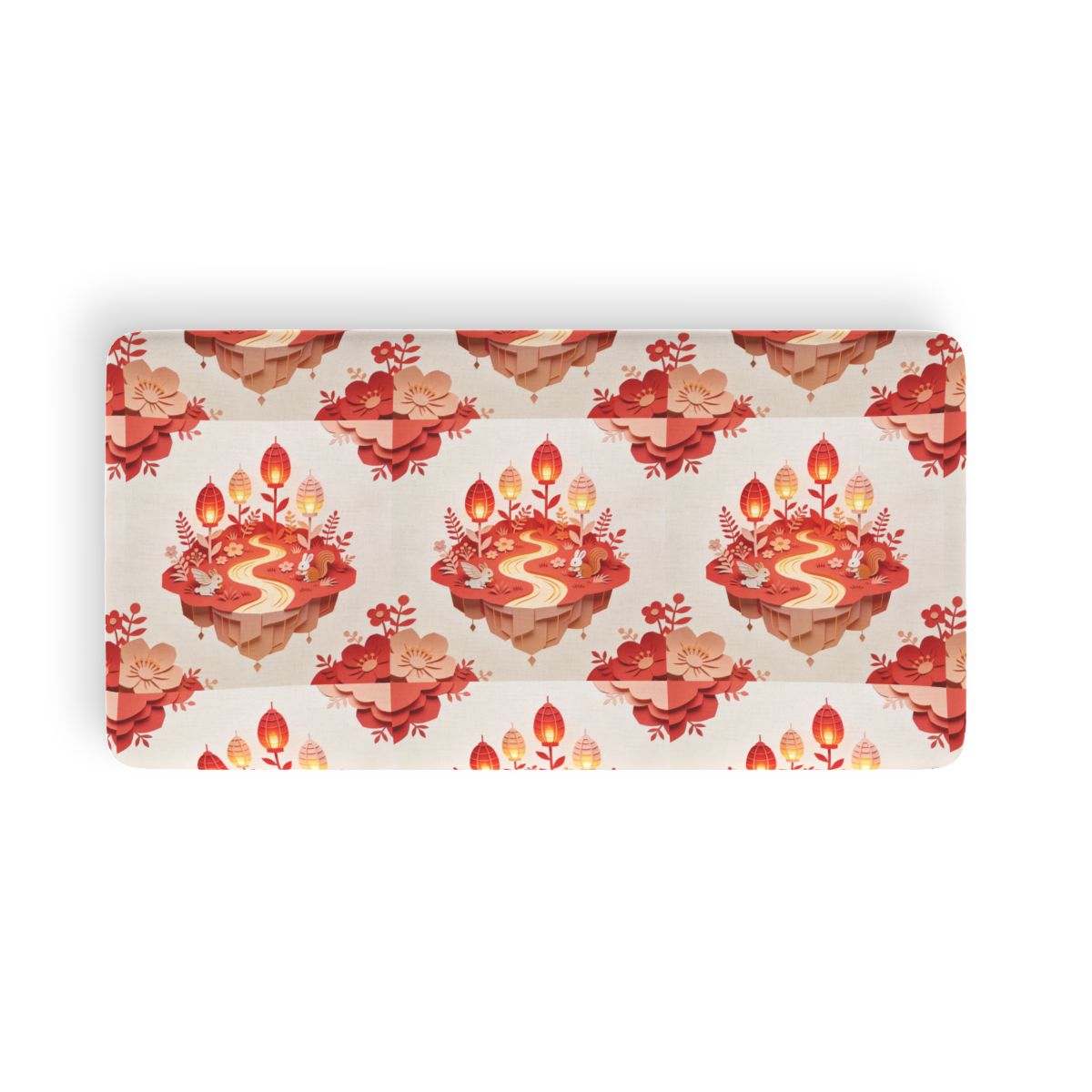 HD Amber Lantern Garden Twin Jersey Fitted Sheet
