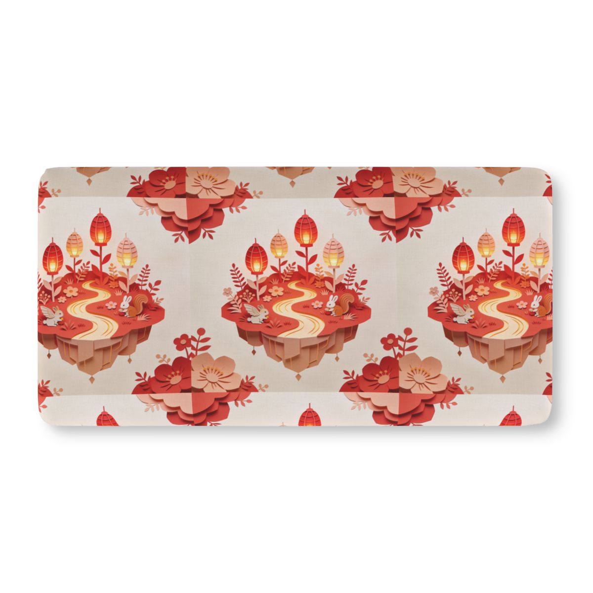 HD Amber Lantern Garden Fitted Crib Sheet — additional view