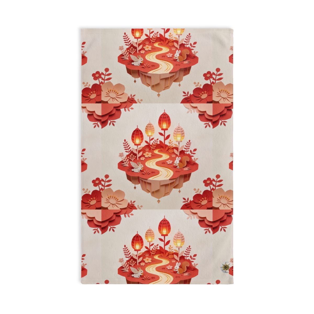 HD Amber Lantern Garden Printed Hand Towel