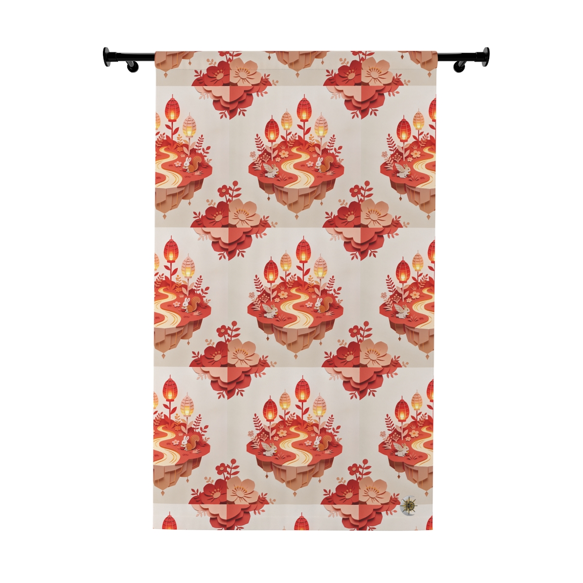 HD Amber Lantern Garden Blackout Window Curtain Panel
