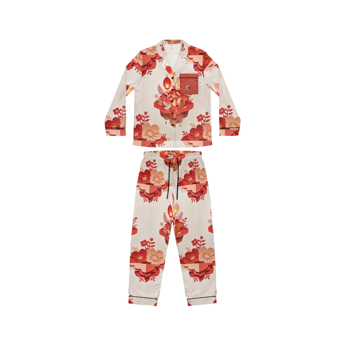 HD Amber Lantern Garden Women’s Satin Pajama Set