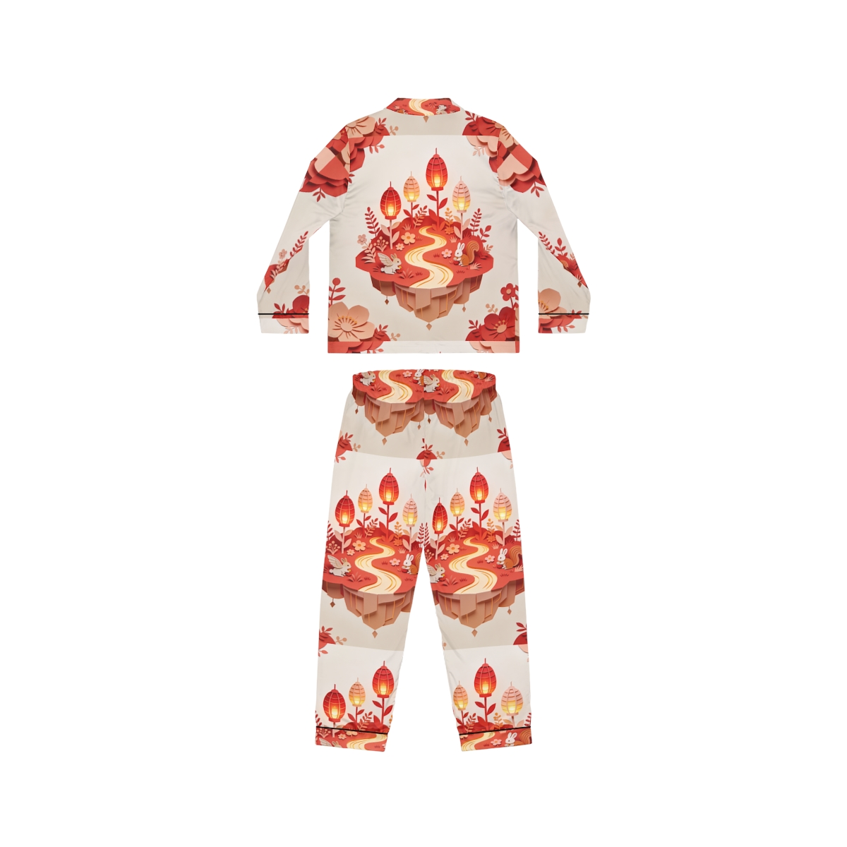 HD Amber Lantern Garden Women’s Satin Pajama Set — additional view
