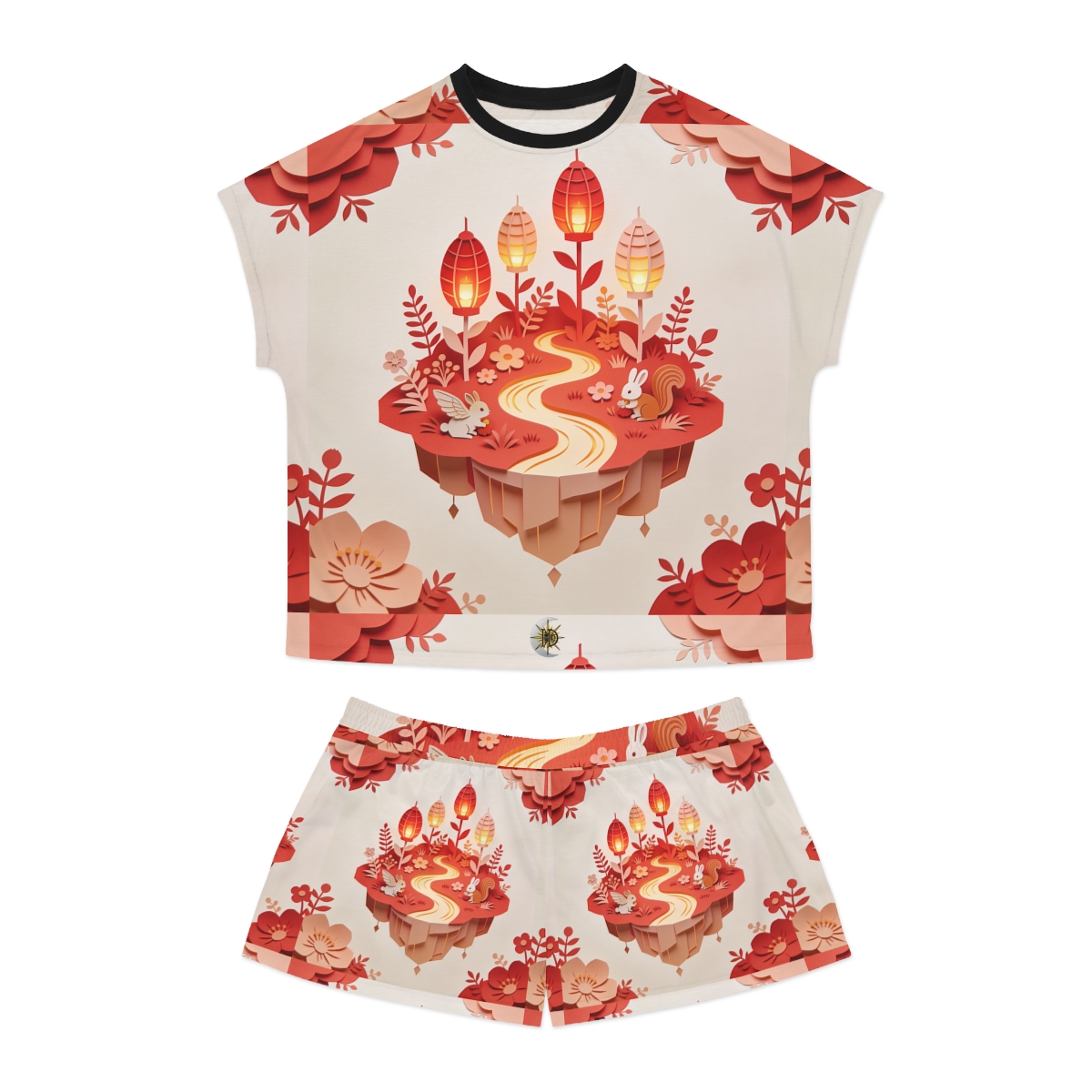 HD Amber Lantern Garden Women’s Short Pajama Set