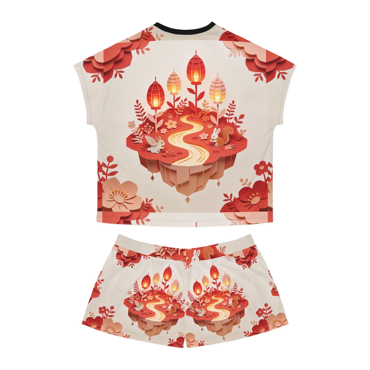 HD Amber Lantern Garden Women’s Short Pajama Set — additional view