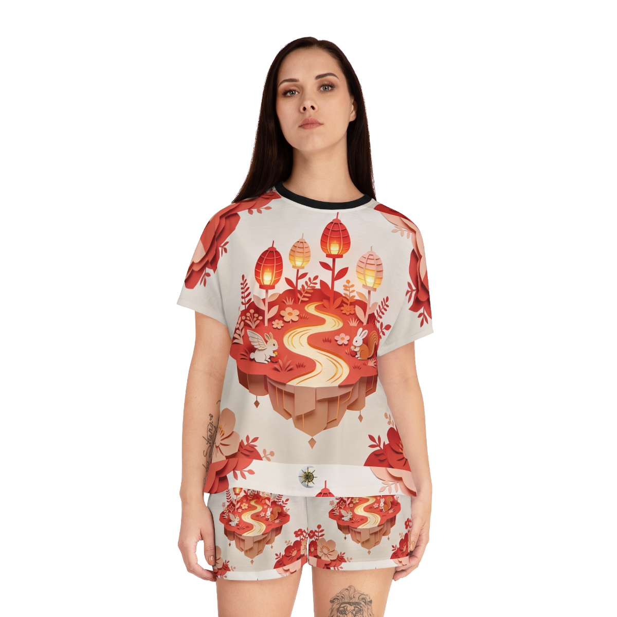 HD Amber Lantern Garden Women’s Short Pajama Set — additional view