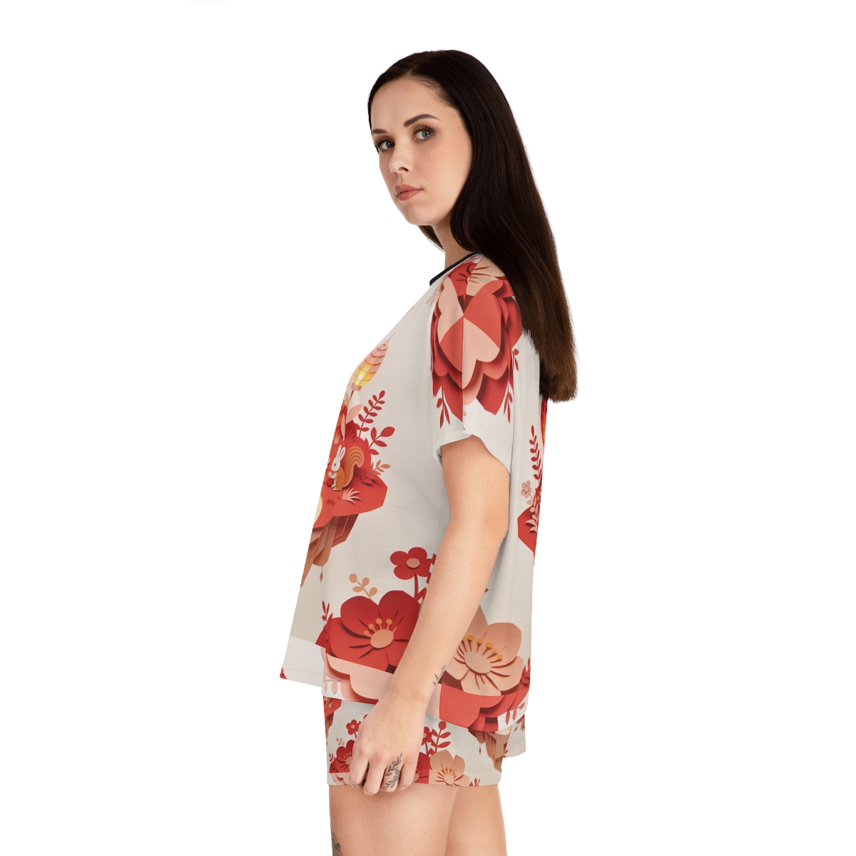 HD Amber Lantern Garden Women’s Short Pajama Set — additional view