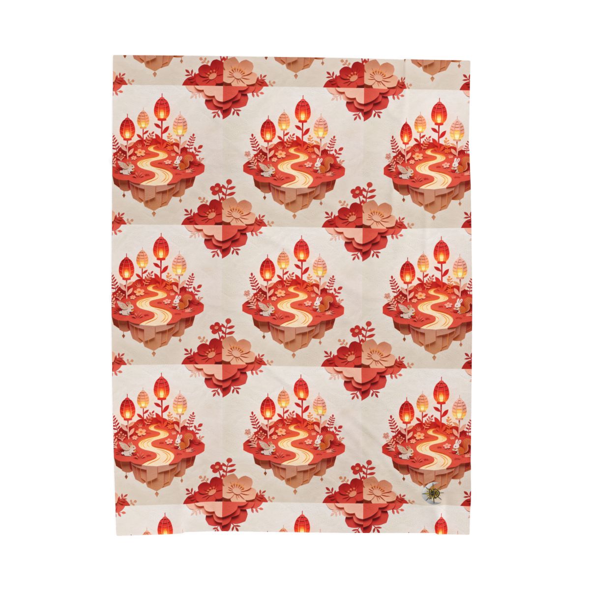 HD Amber Lantern Garden Velveteen Plush Blanket — additional view