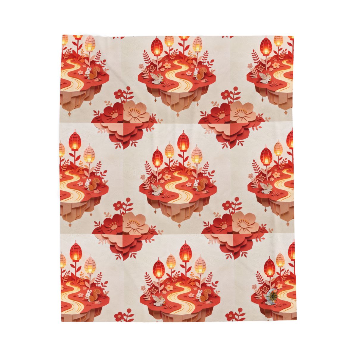 HD Amber Lantern Garden Velveteen Plush Blanket — additional view