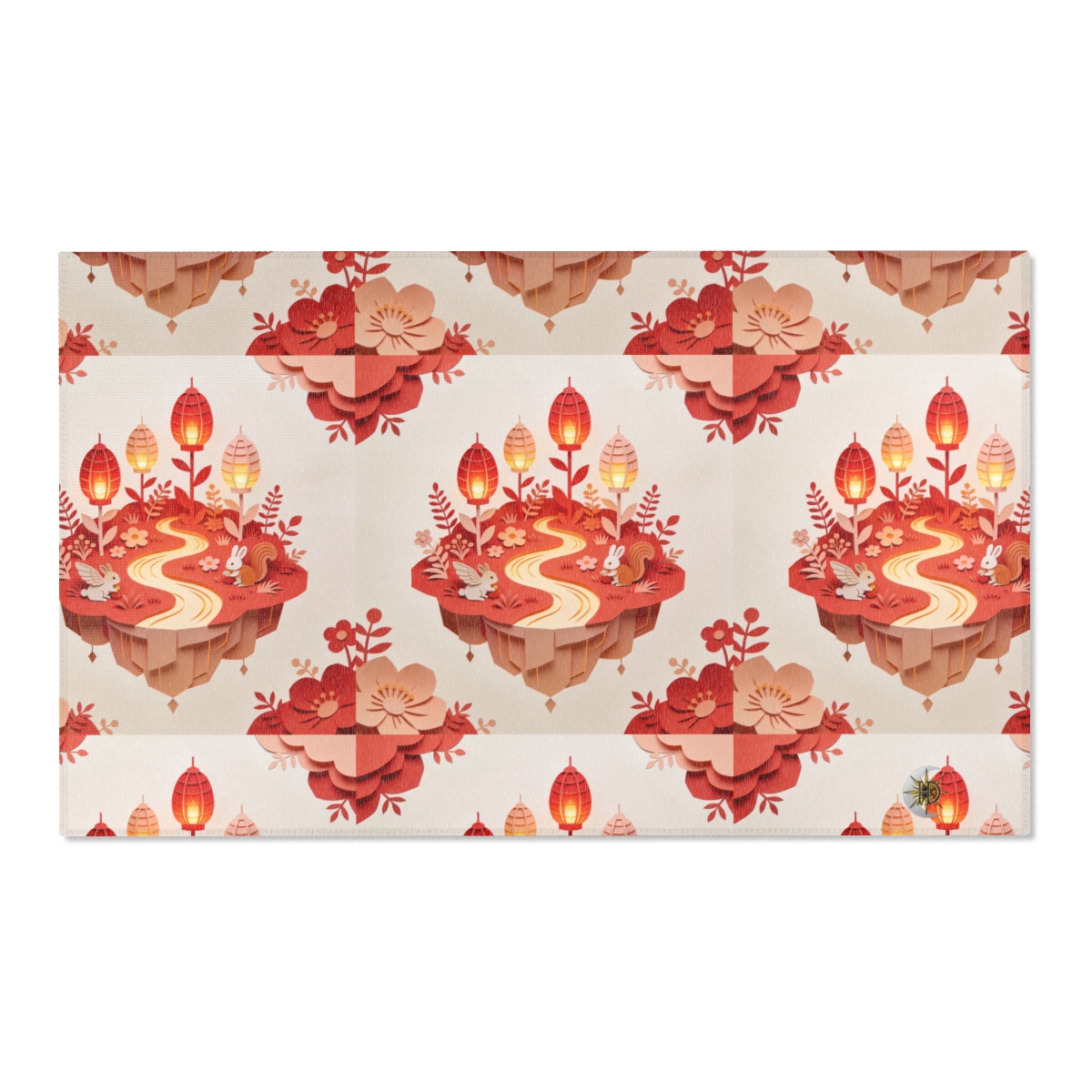 HD Amber Lantern Garden Polyester Chenille Area Rug — additional view