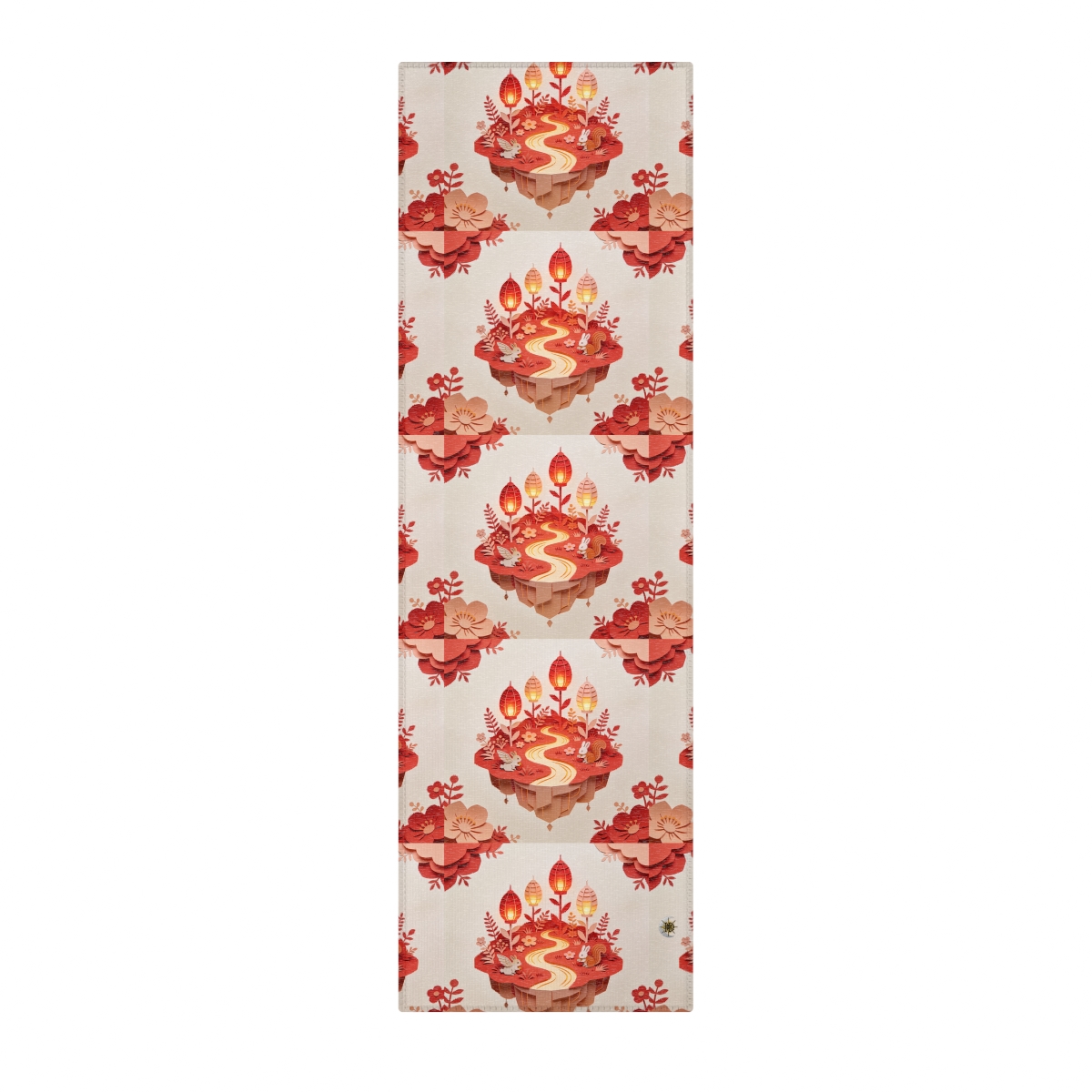 HD Amber Lantern Garden Polyester Chenille Area Rug — additional view