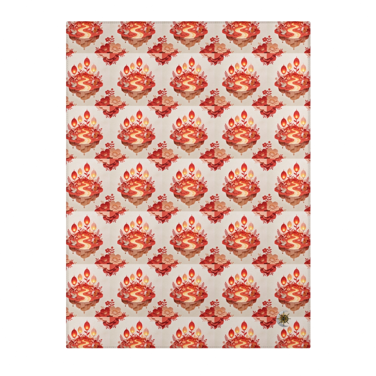HD Amber Lantern Garden Polyester Chenille Area Rug — additional view