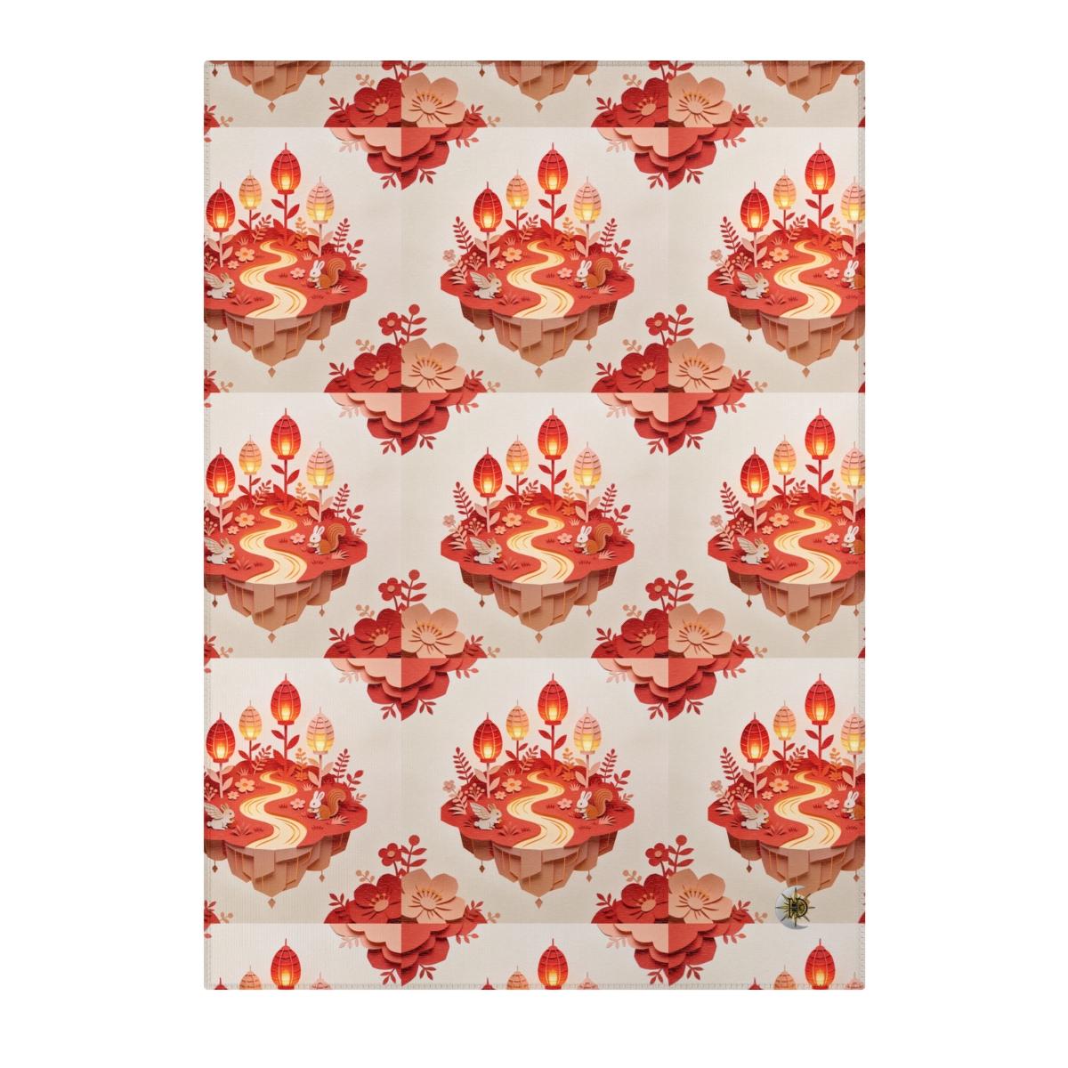 HD Amber Lantern Garden Polyester Chenille Area Rug — additional view