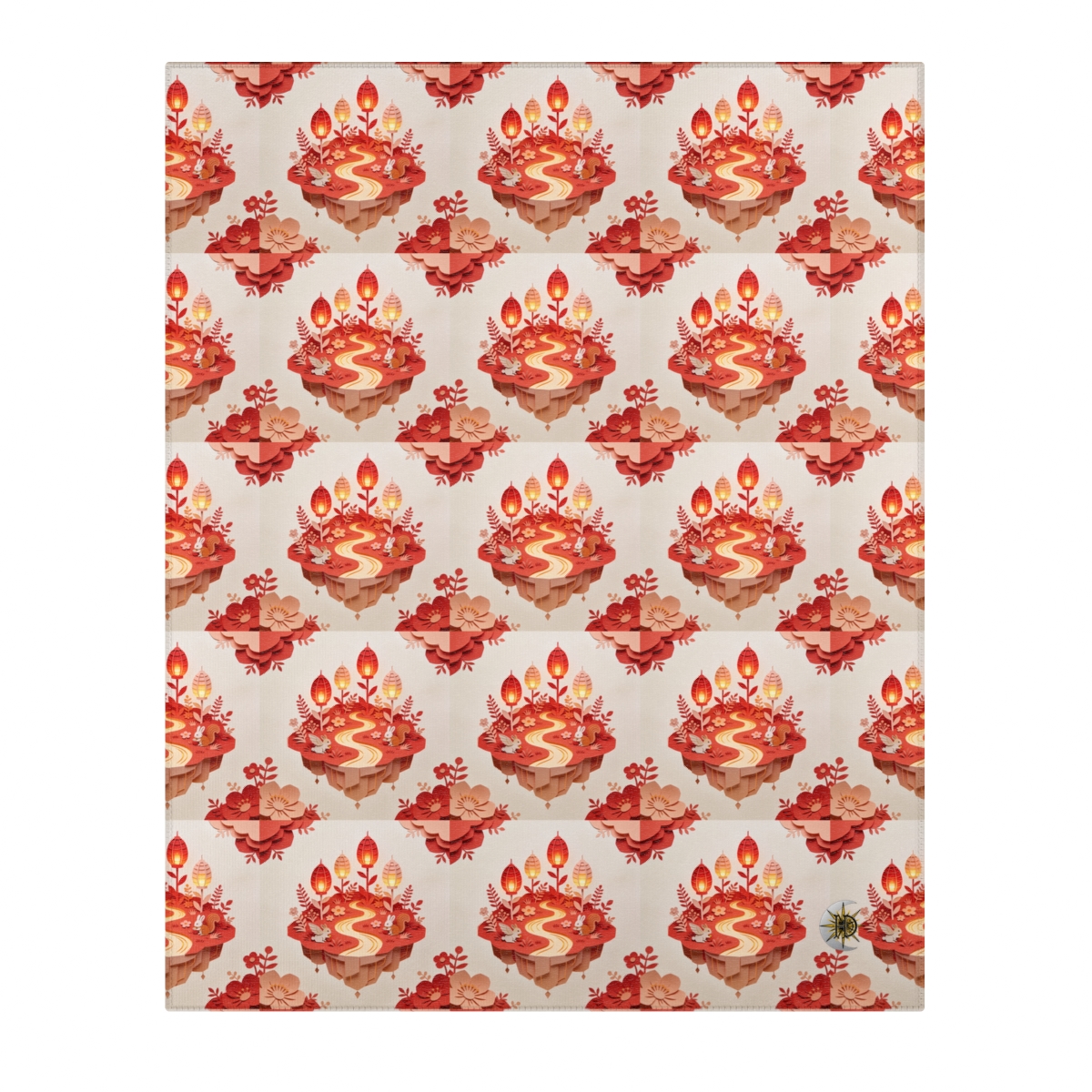 HD Amber Lantern Garden Polyester Chenille Area Rug — additional view