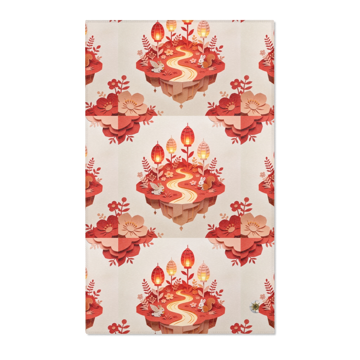 HD Amber Lantern Garden Polyester Chenille Area Rug — additional view