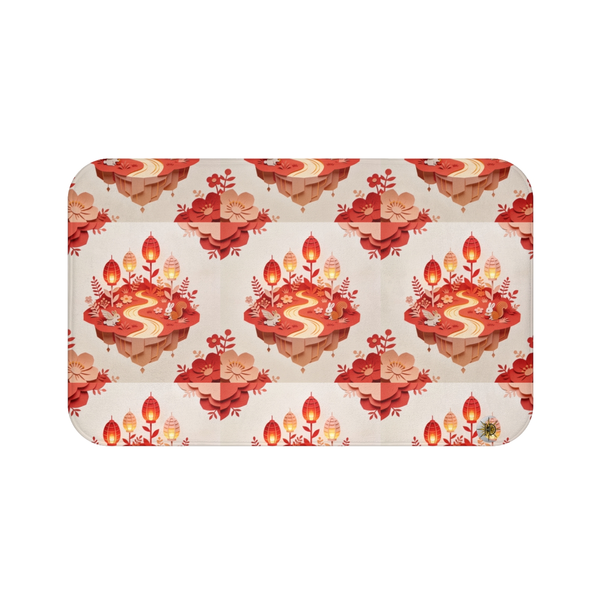 HD Amber Lantern Garden Memory-Foam Bath Mat