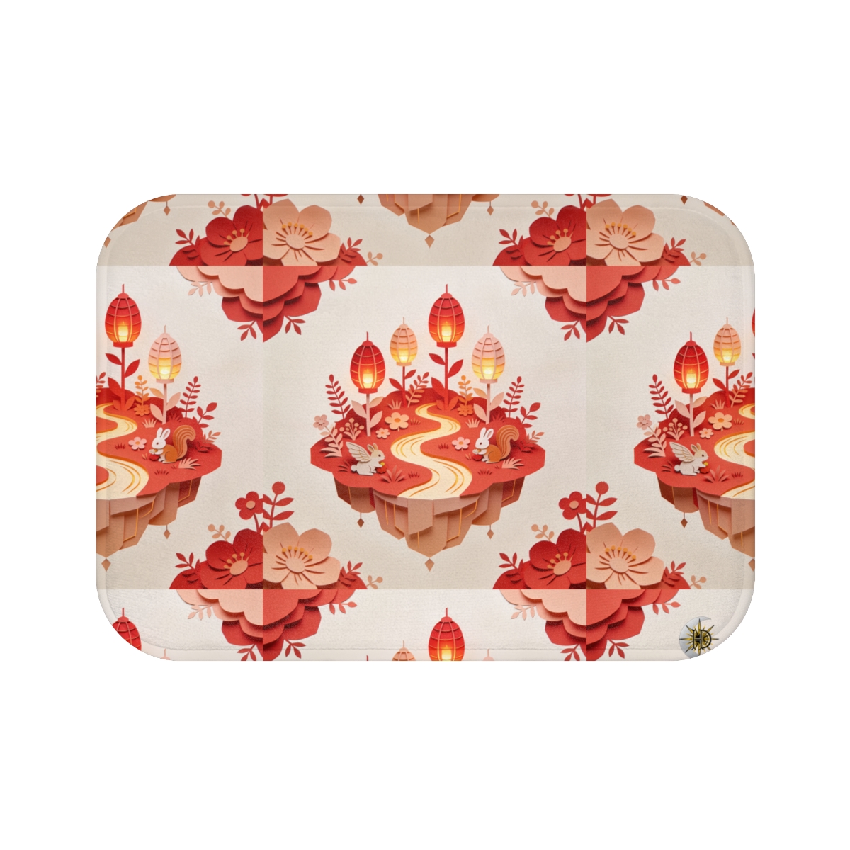 HD Amber Lantern Garden Memory-Foam Bath Mat — additional view