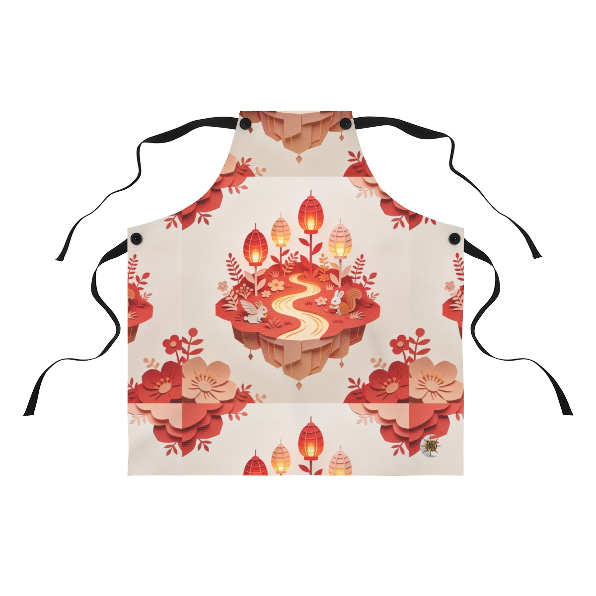 HD Amber Lantern Garden Polyester Kitchen Apron