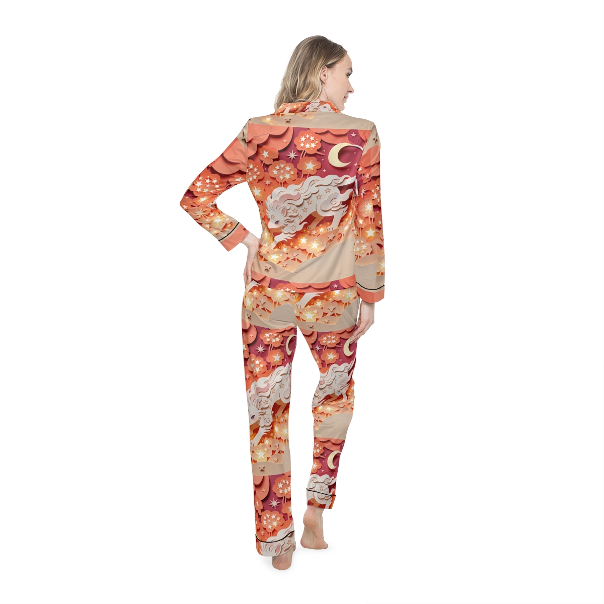 HD Crescent Starpaws Women’s Satin Pajama Set — additional view
