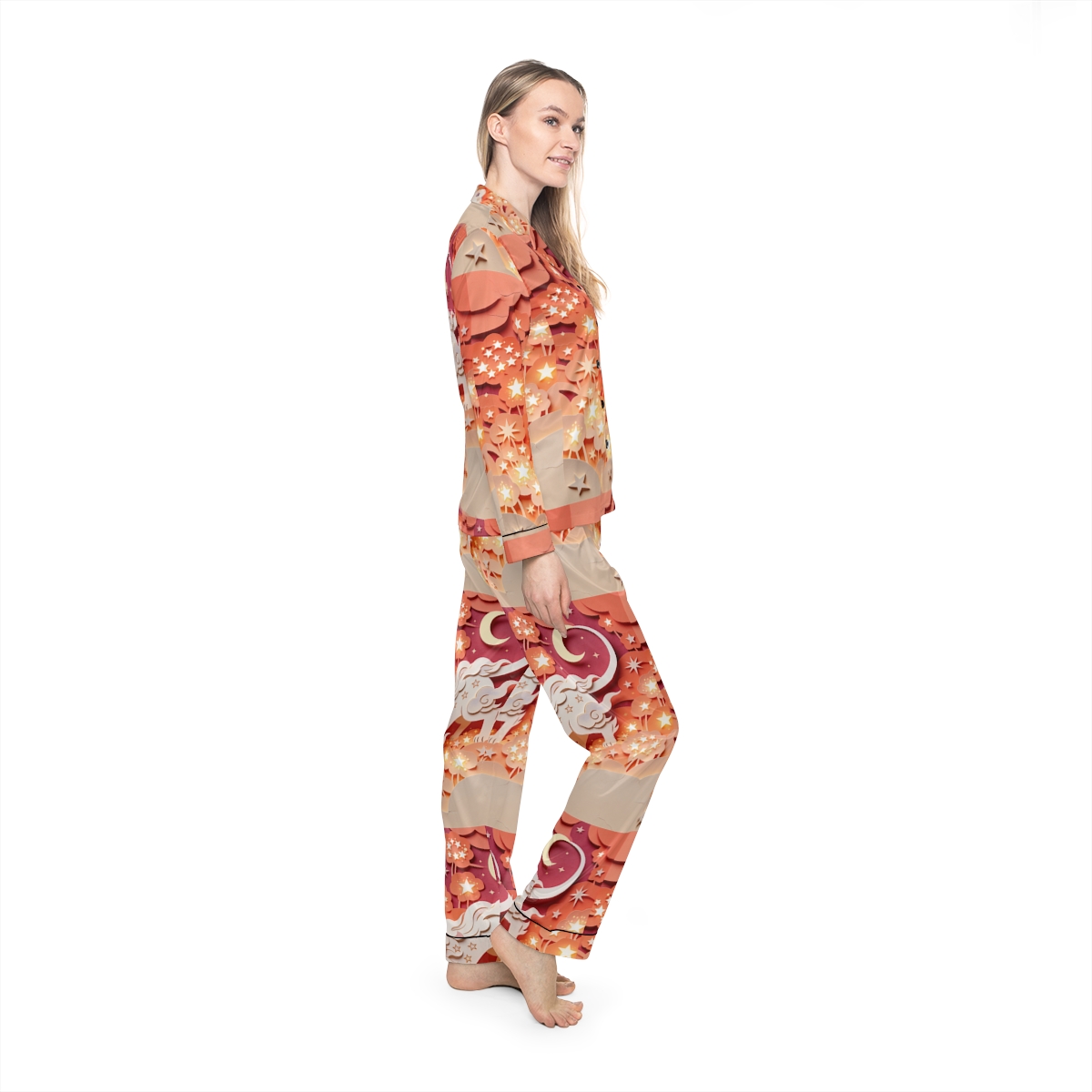 HD Crescent Starpaws Women’s Satin Pajama Set — additional view