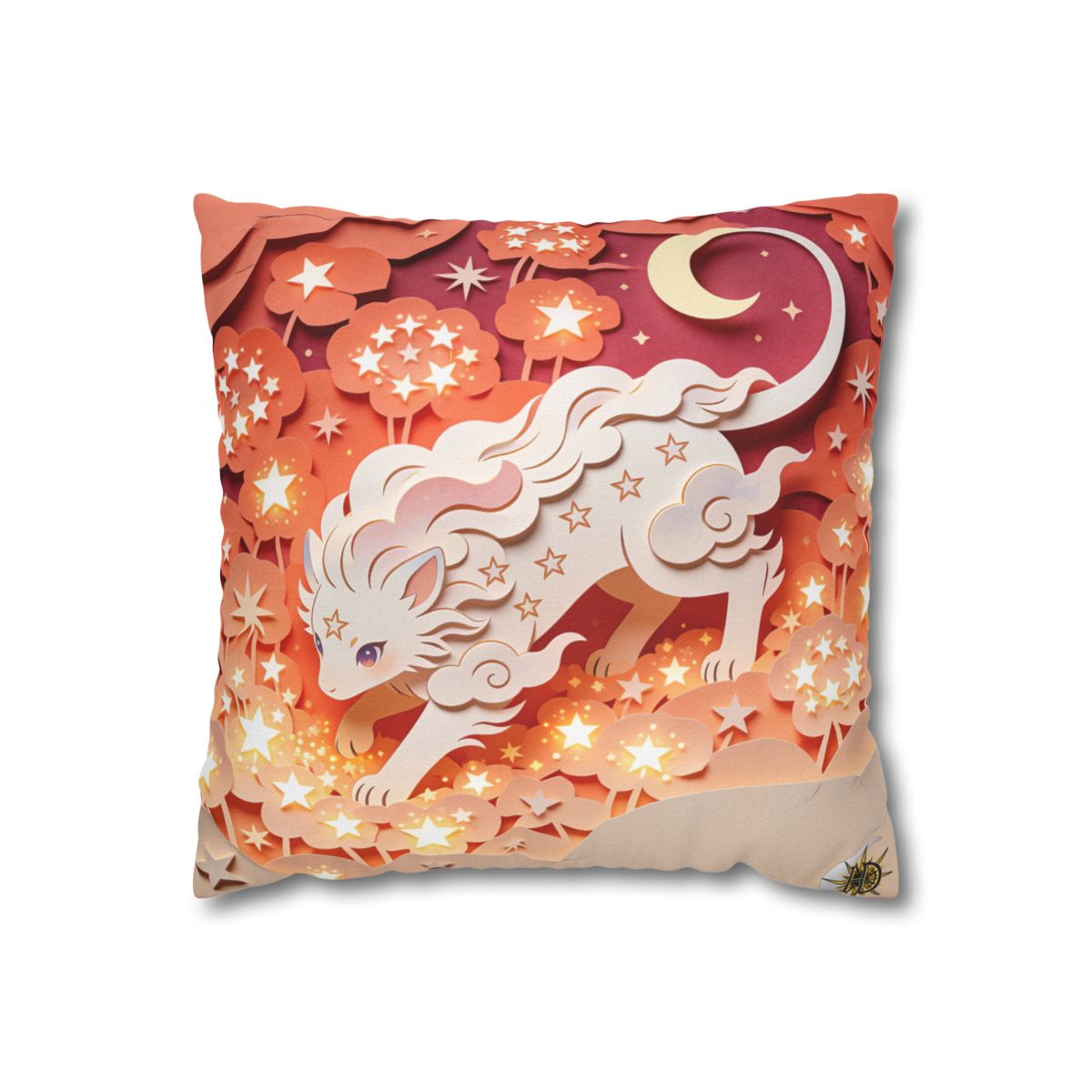 HD Crescent Starpaws Square Polyester Pillow Cover