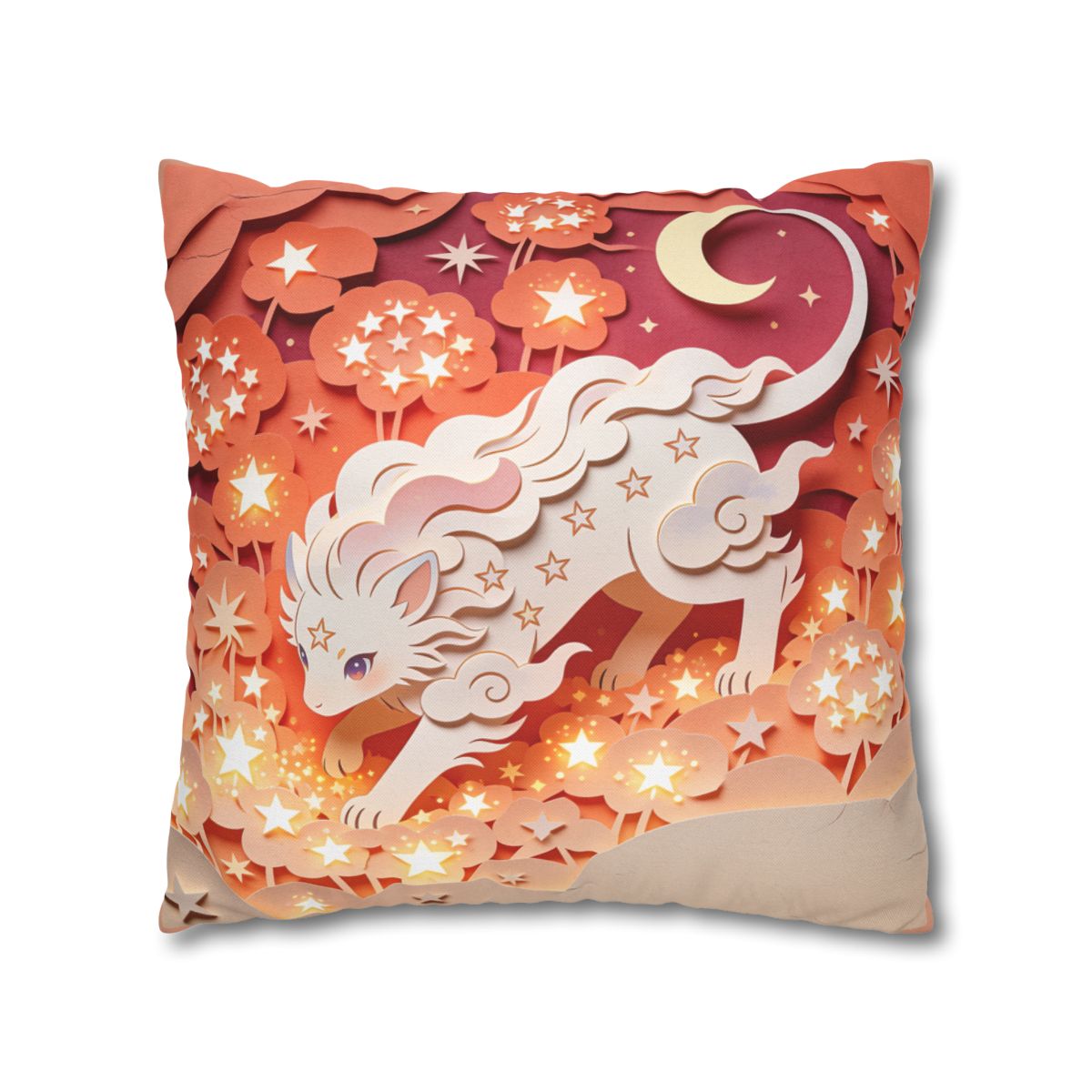HD Crescent Starpaws Square Polyester Pillow Cover — additional view